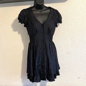 XS Bebe Silk Dress peasant style